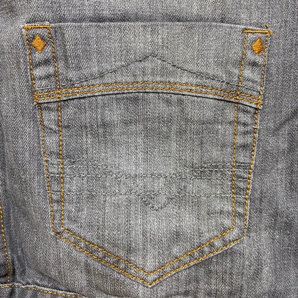 Rocawear Gray Charcoal Wash Denim Vest Mens Size 44 Chest Pockets Embroidered - Picture 4 of 6